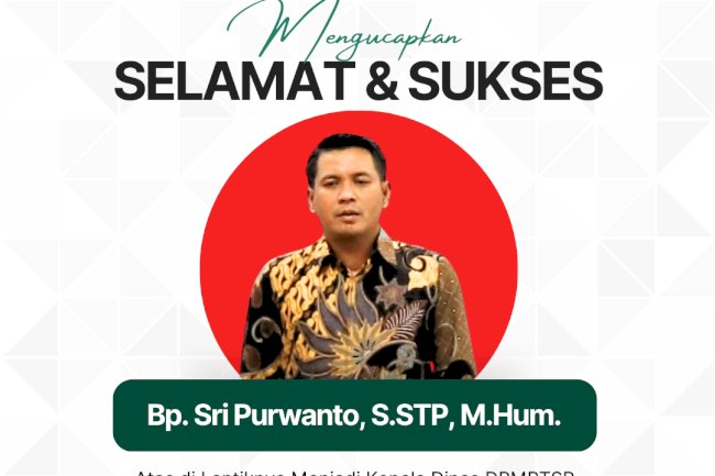Mulai tanggal 19 Maret 2023 kepala DPMPTSP mulai dijabat oleh Bapak Sri Purwanto, S.STP, M.Hum.