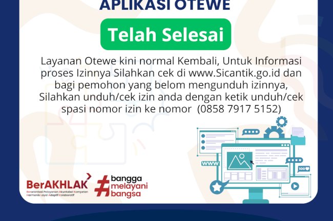 Pemeliharaan sistem OTEWE telah selesai.