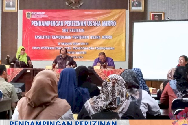 pendampingan perizinan usaha mikro sebagai Narasumber di Disperindagkop kab. Klaten