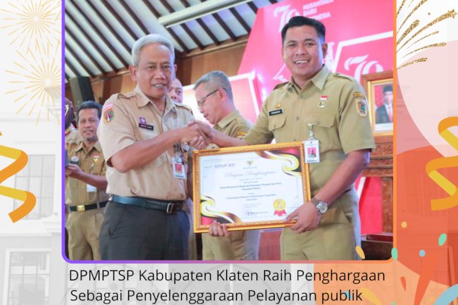 penghargaan Sebagai Penyelenggaraan Pelayanan Publik dengan predikat "SANGAT BAIK" Tahun 2024