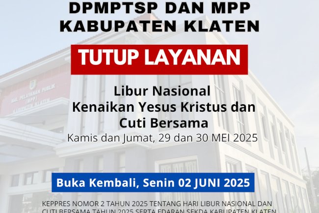Pengumuman Libur nasional dan Cuti Bersama Kenaikan Yesus Kristus