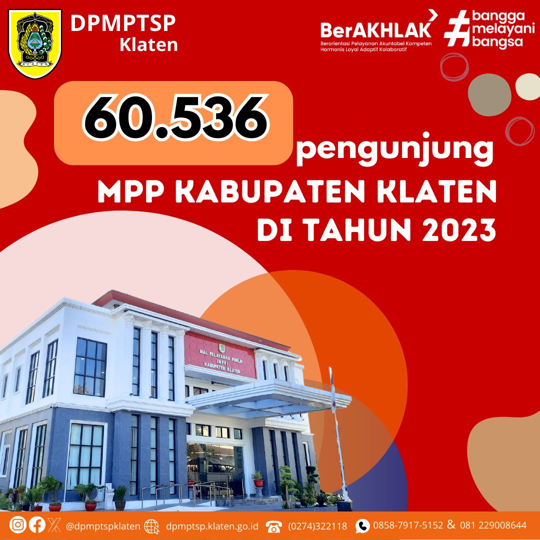 60.536 Pengunjung MPP Kabupaten Klaten di Tahun 2023