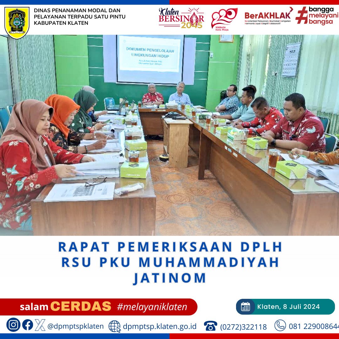 Rapat Pemeriksaan DPLH RSU PKU Muhammadiyah Jatinom.