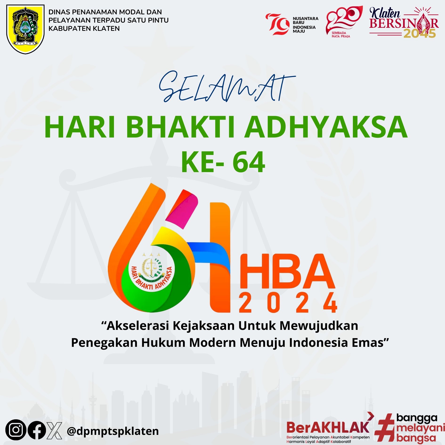 Selamat Hari Bhakti Adhyaksa Ke-64