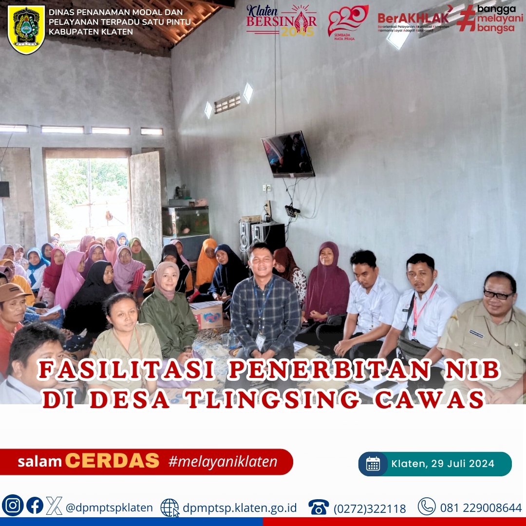 Fasilitasi Penerbitan NIB di Desa Tlingsing, kec. Cawas, Kab. Klaten.