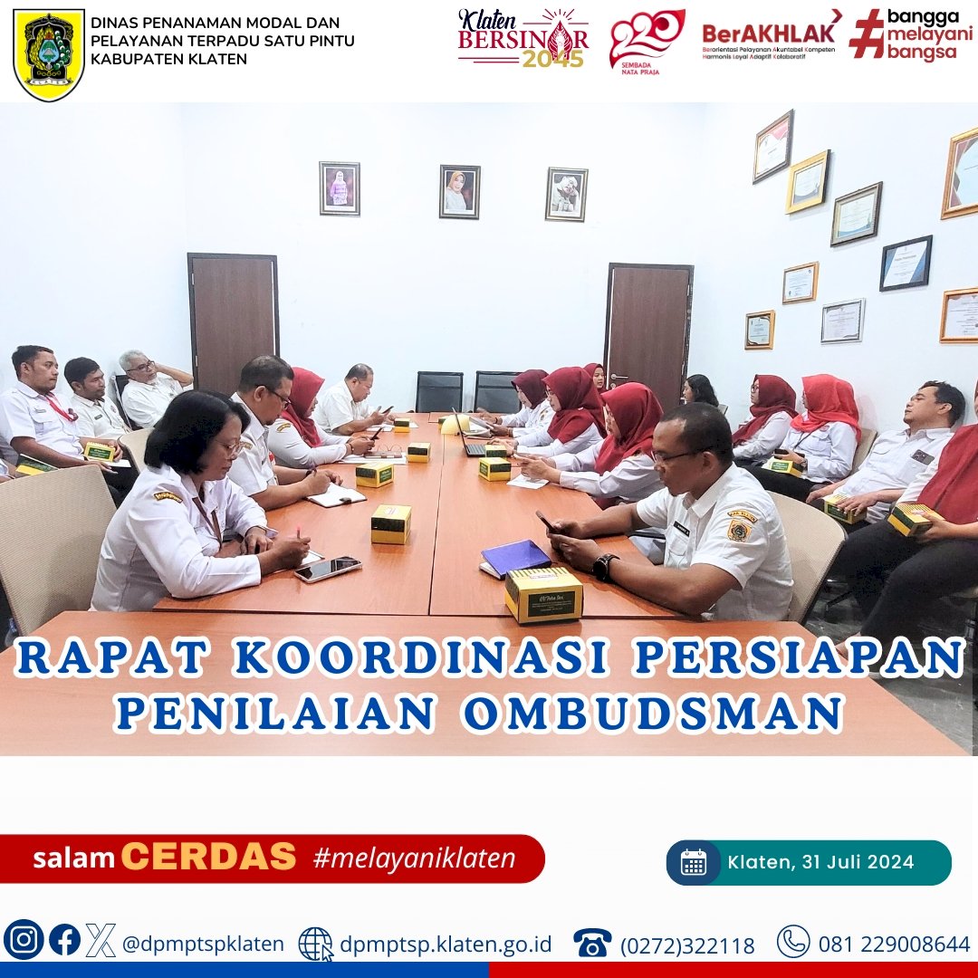 Rapat Kordinasi Guna Persiapan Penilaian dari OMBUDSMAN