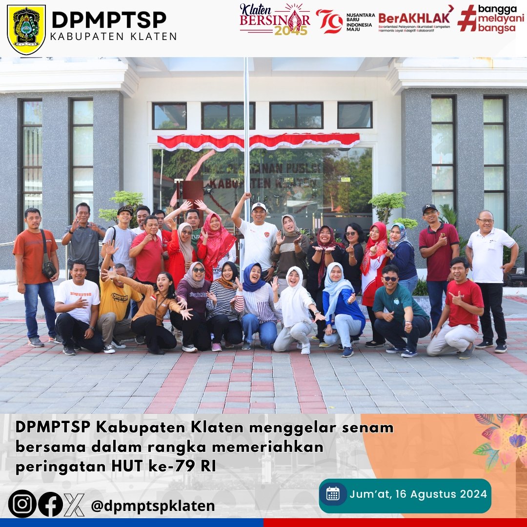 DPMPTSP Kabupaten Klaten menggelar Senam Berasama