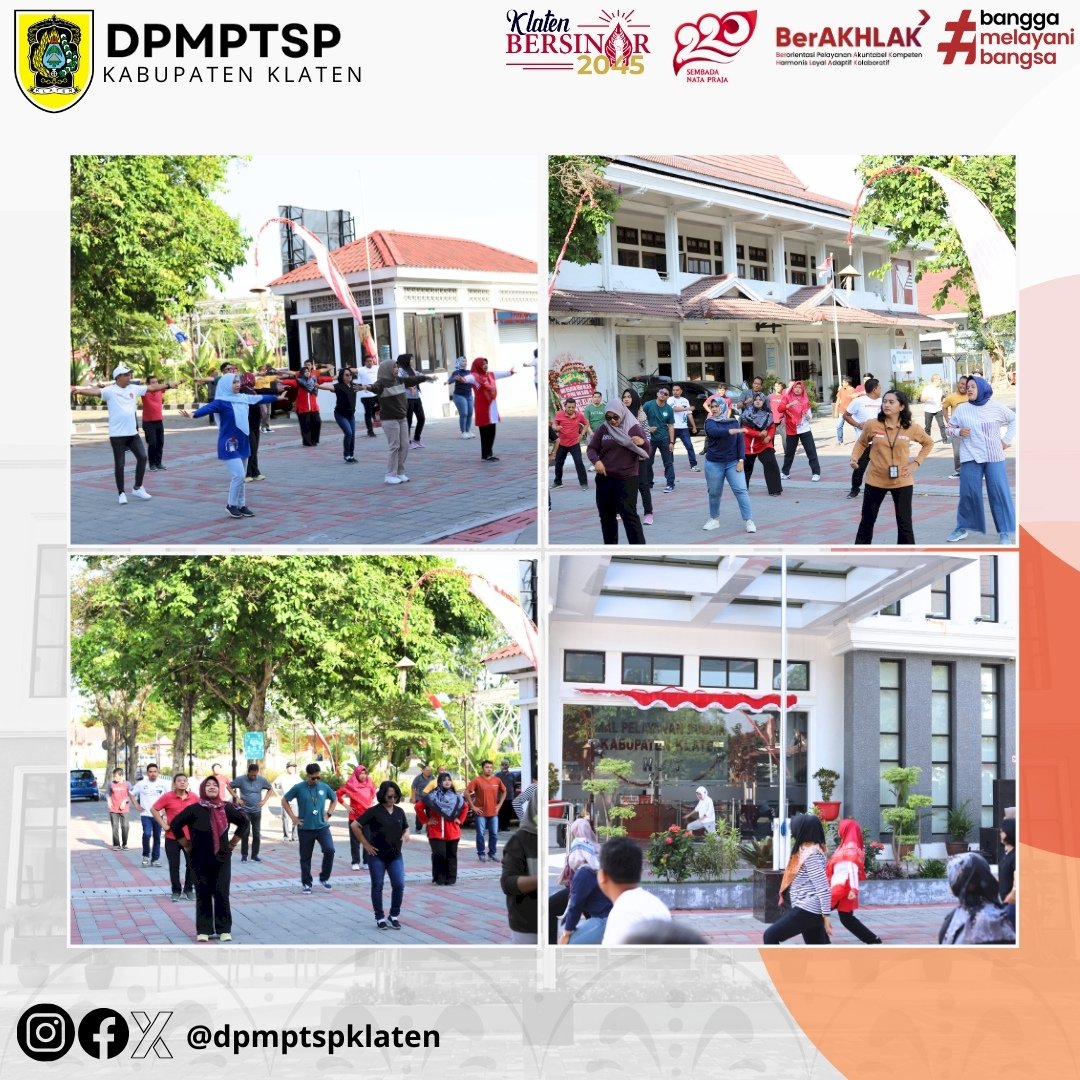 DPMPTSP Kabupaten Klaten menggelar Senam Berasama