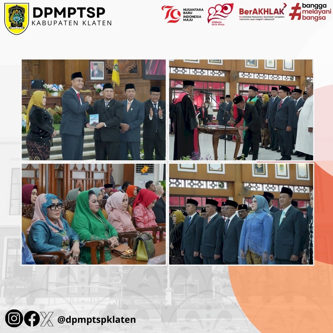 Selamat dan Sukses atas pelantikan Anggota DPRD Kabupaten Klaten masa jabatan 2024-2029.