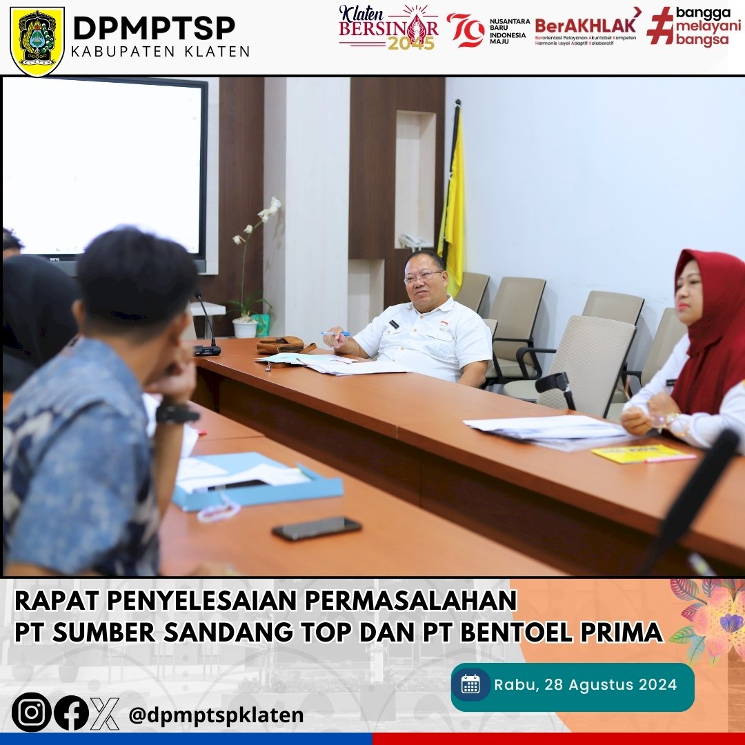 Rapat Penyelesaian Permasalahan PT Sumber Sandang Top dan PT Bentoel Prima