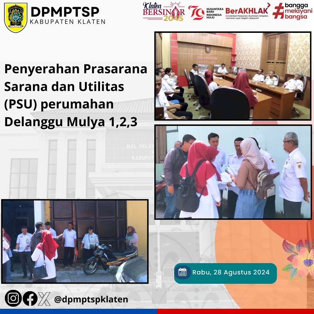 Penyerahan Prasarana Sarana dan Utilitas (PSU) di perumahan Delanggu Mulya