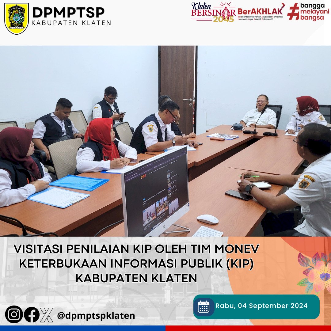 Visitasi Penilaian KIP Oleh Tim Monev Keterbukaan Informasi Publik (KIP) Kabupaten Klaten