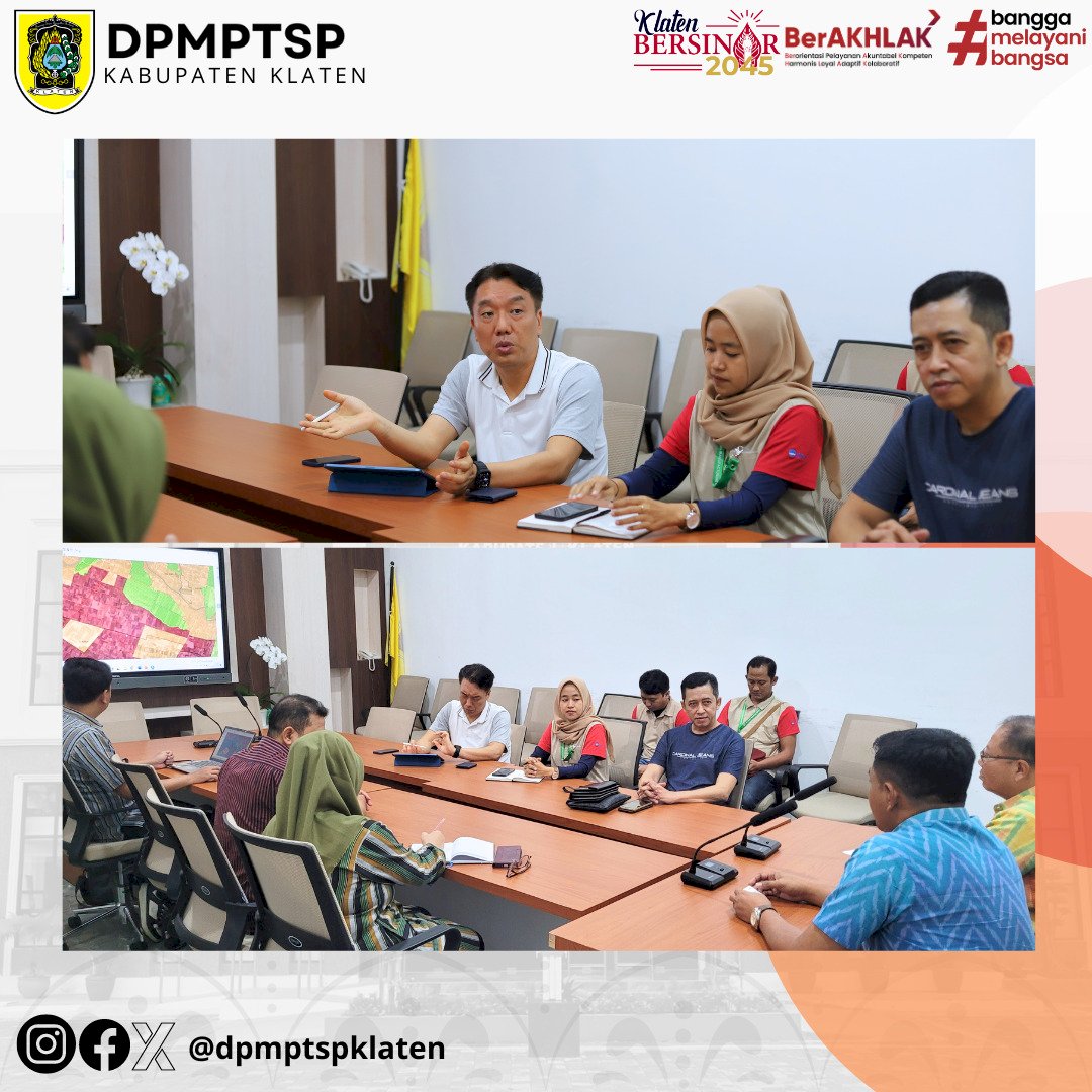 Dinas Penanaman Modal Dan Pelayanan Terpadu Satu Pintu (DPMPTSP) Kabupaten Klaten Menerima Investor PMA