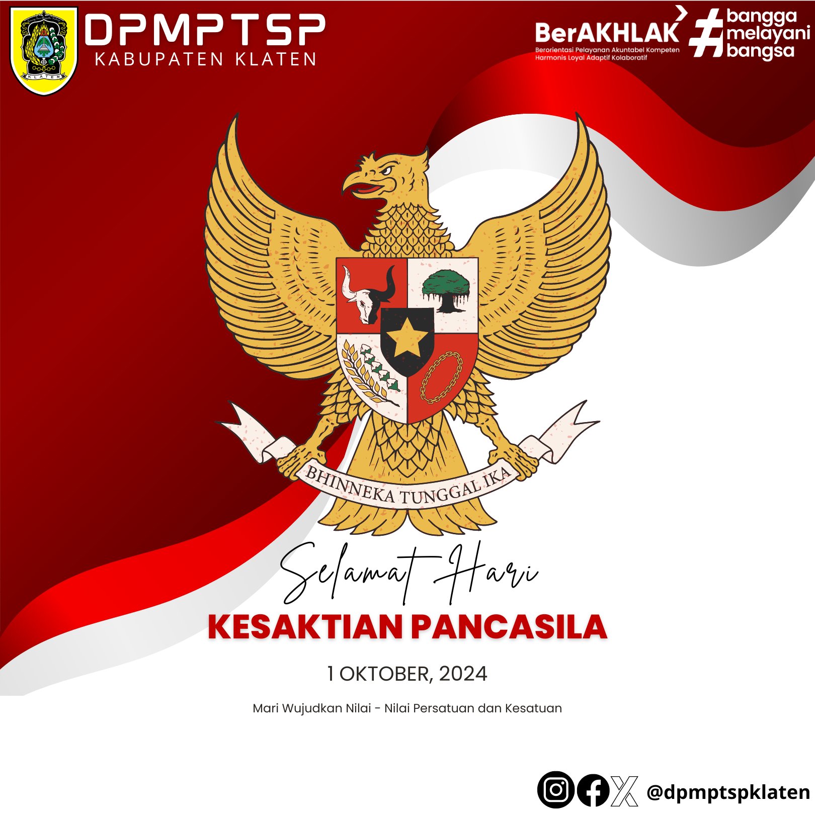 Selamat Memperingati Hari Kesaktian Pancasila 1 Oktober 2024