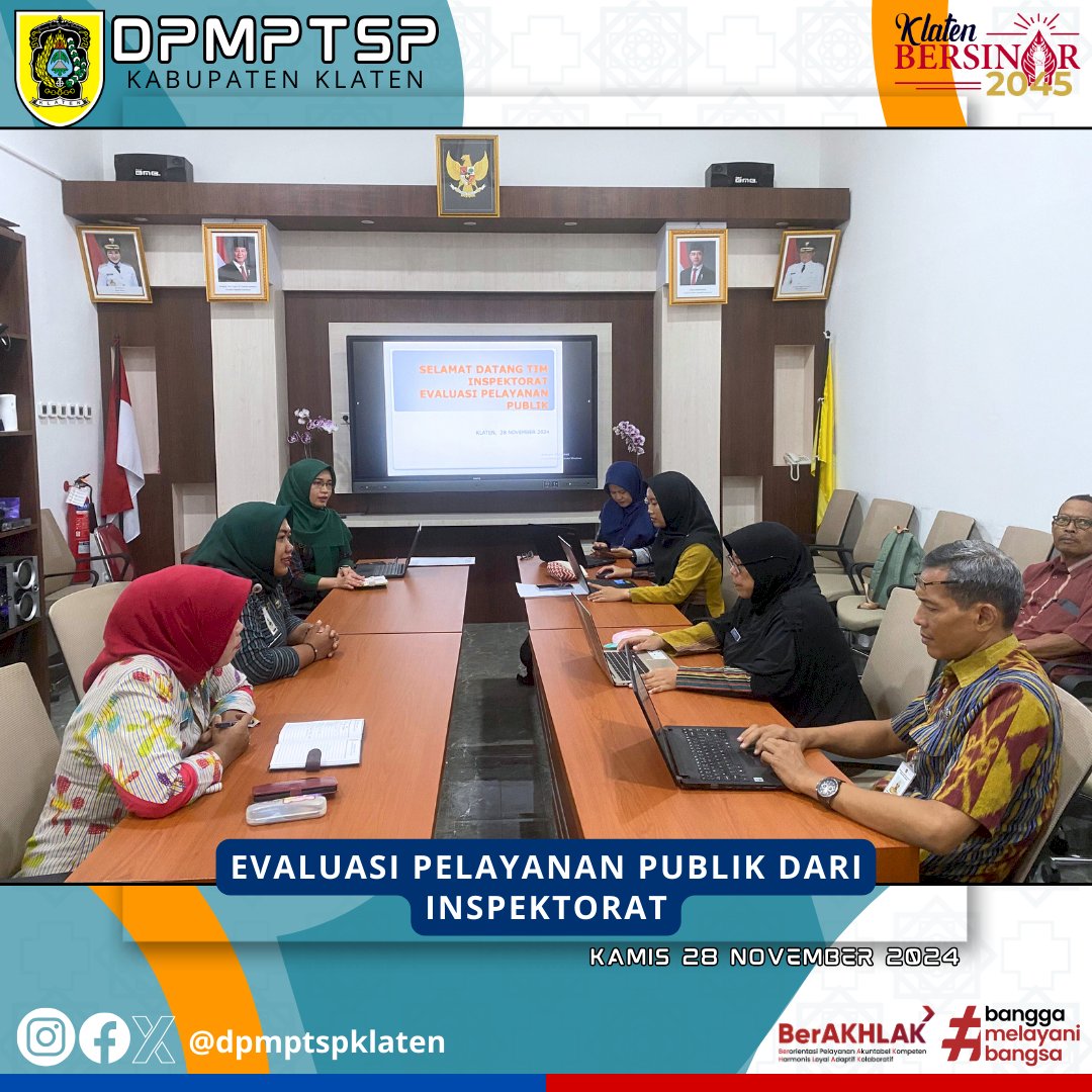 Evaluasi Pelayanan Publik dari Tim Inspektorat kabupaten Klaten