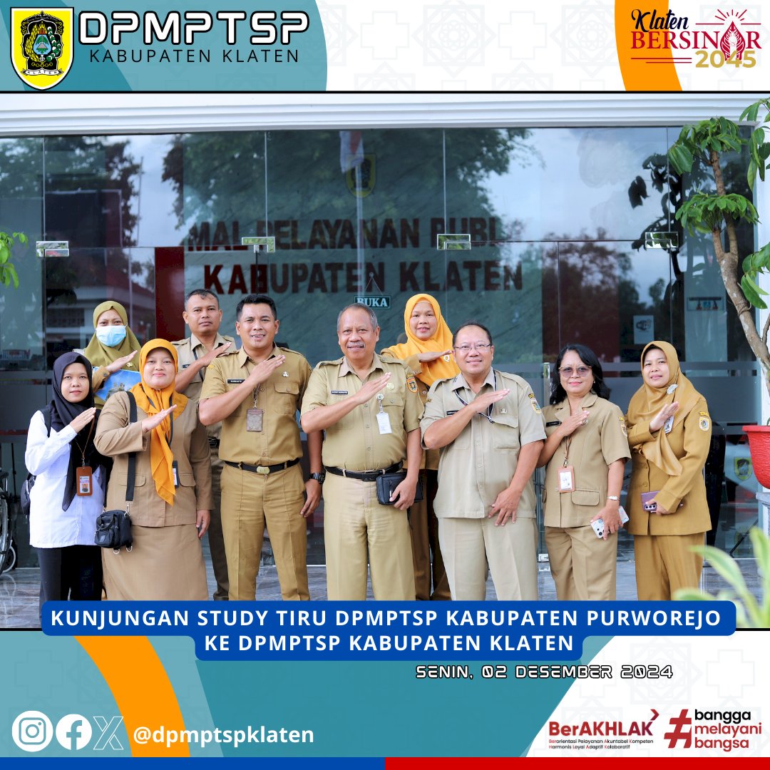 Study Tiru DPMPTSP Kabupaten Purworejo ke DPMPTSP Kabupaten Klaten