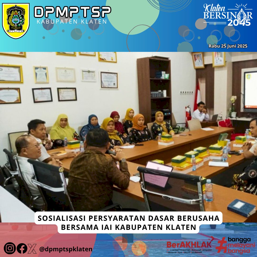 Sosialisasi Persyaratan Dasar Berusaha Bersama IAI Kabupaten Klaten