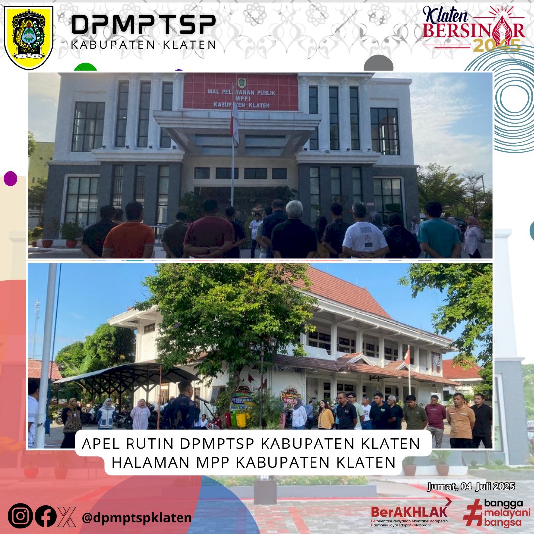 Apel Rutin Dinas Penanaman Modal dan Pelayanan Terpadu Satu Pintu (DPMPTSP) Kabupaten Klaten.