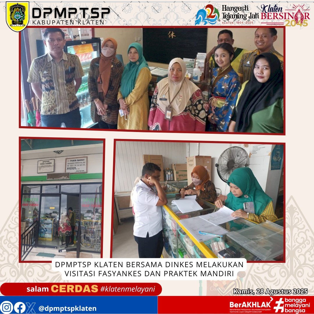 Visitasi Fasyankes dan Praktek Mandiri di Apotek Yoso Farma dan Nakamura