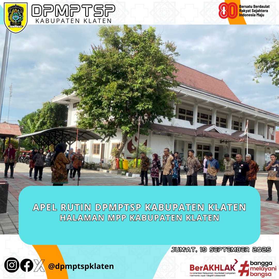 Apel Rutin Dinas Penanaman Modal dan Pelayanan Terpadu Satu Pintu (DPMPTSP) Kabupaten Klaten.