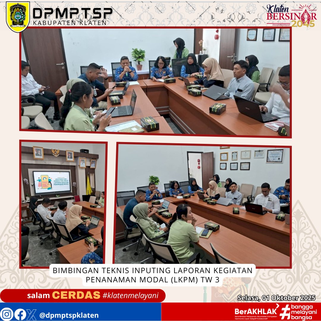 Bimbingan teknis inputing laporan kegiatan penanaman modal (LKPM)