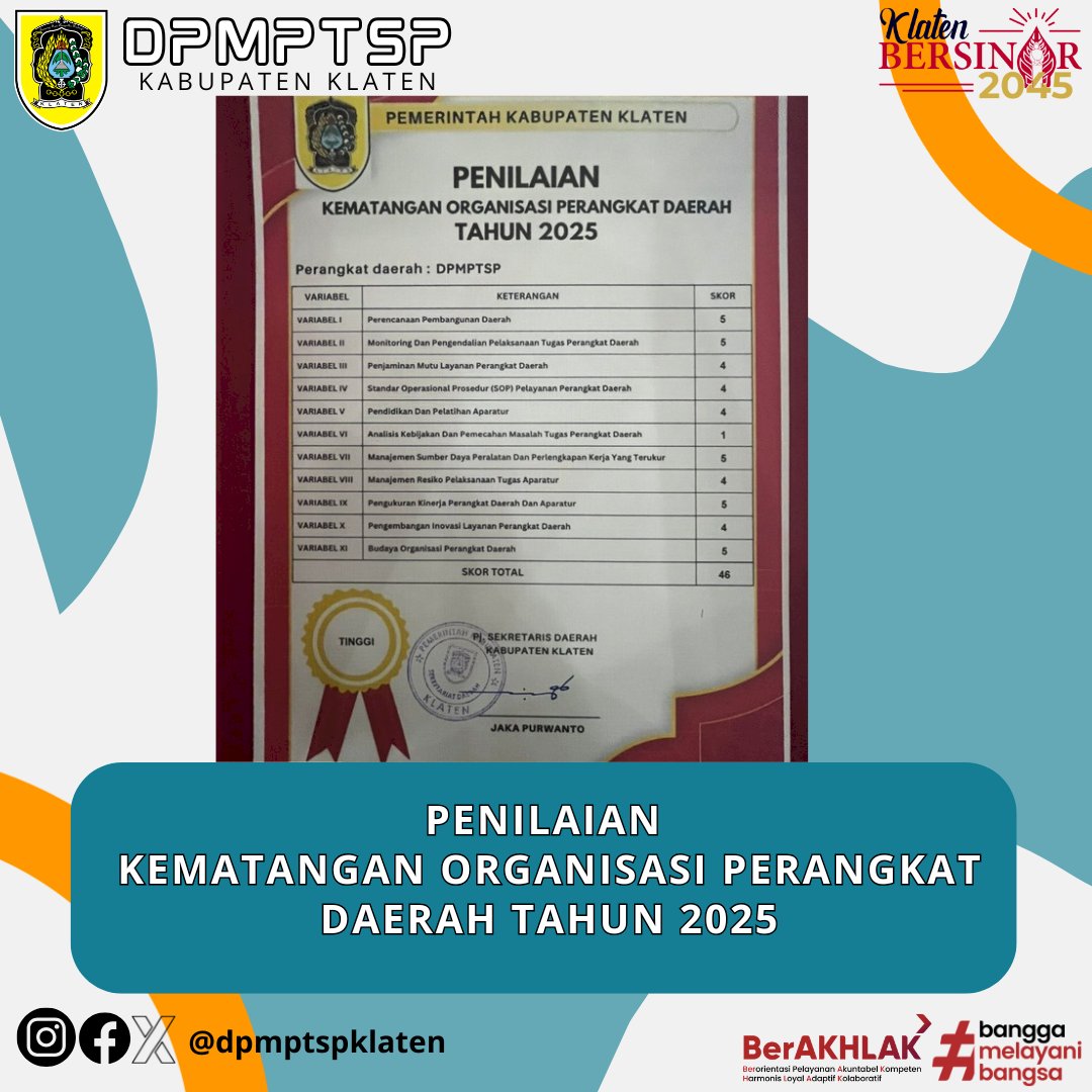 Kematangan Organisasi Perangkat Daerah (OPD) Tahun 2025