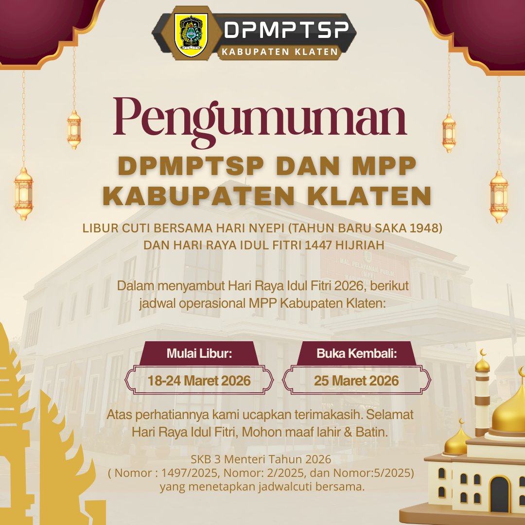 Libur Nasional Hari Raya Nyepi, Hari Raya Idul Fitri dan Cuti Bersama