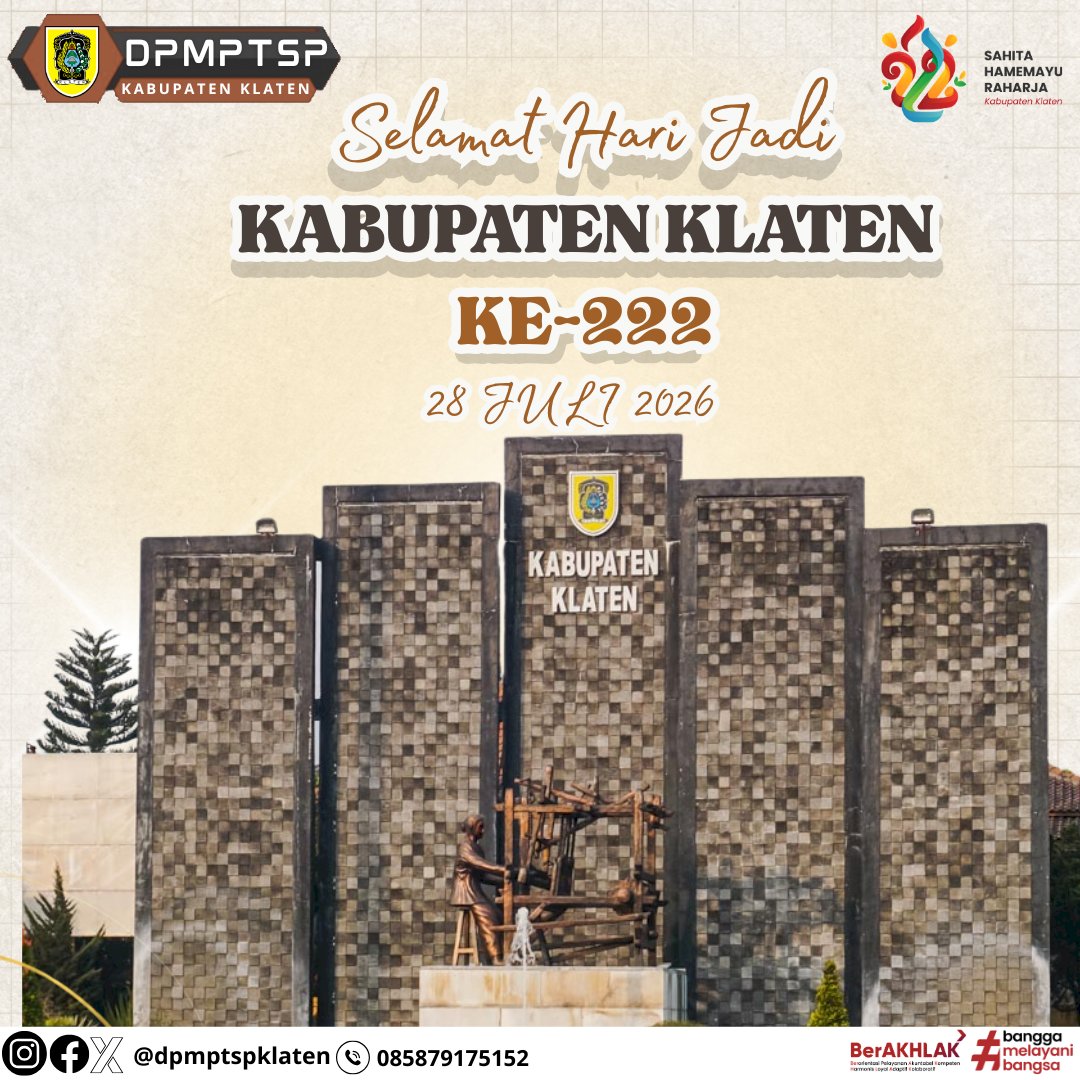 Selamat Hari Jadi Kabupaten Klaten ke-222! ????