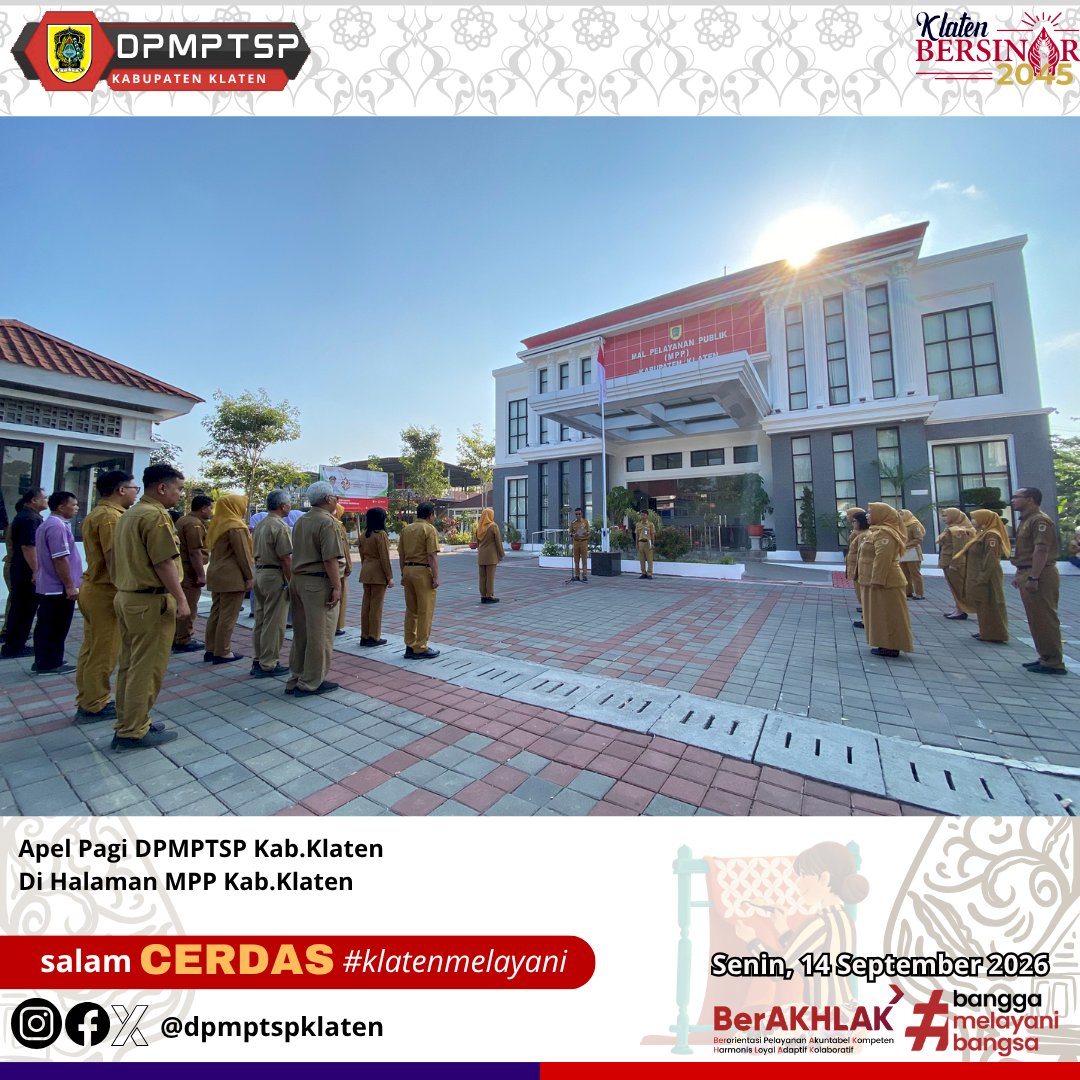 Apel Rutin Dinas Penanaman Modal dan Pelayanan Terpadu Satu Pintu (DPMPTSP) Kabupaten Klaten.